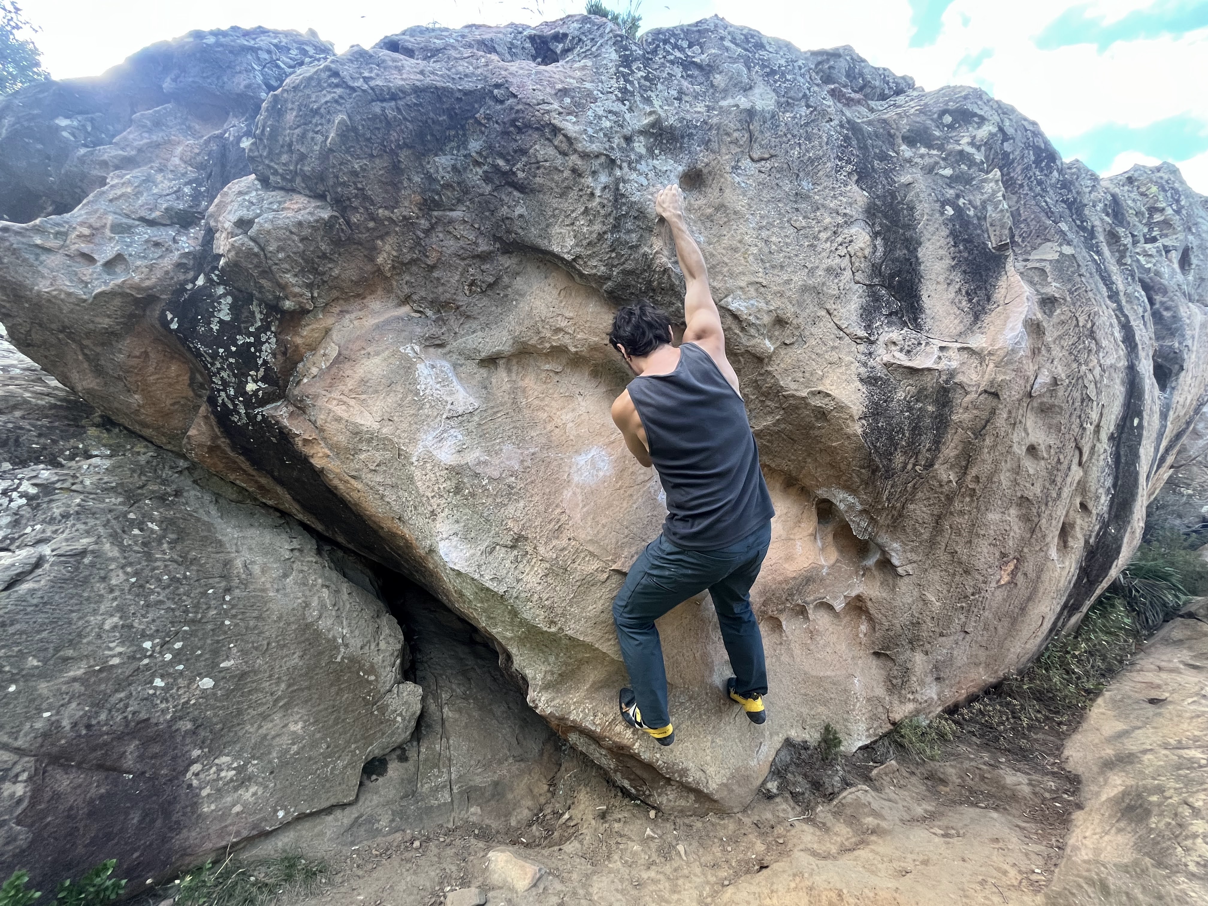 Robert M. Gower bouldering outdoors